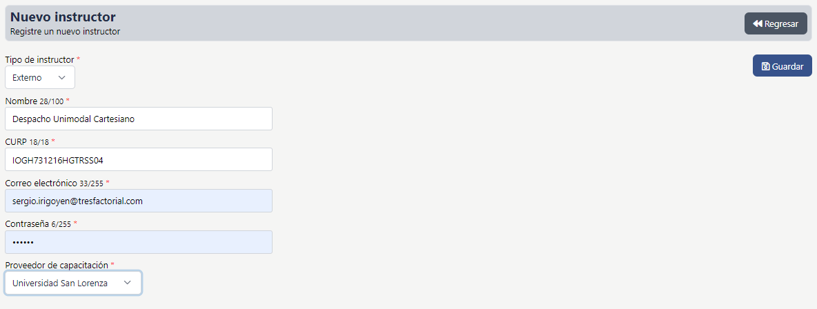 Instructor.NuevoPuesto