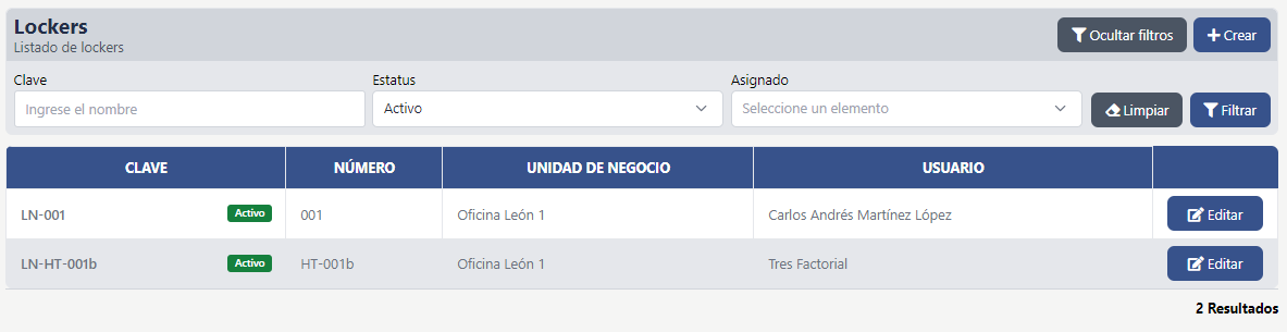 LockerCreadoEnListado