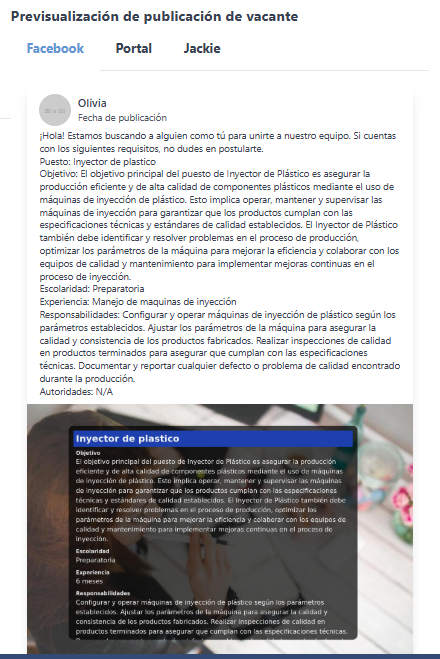 Vacantes.Publicación